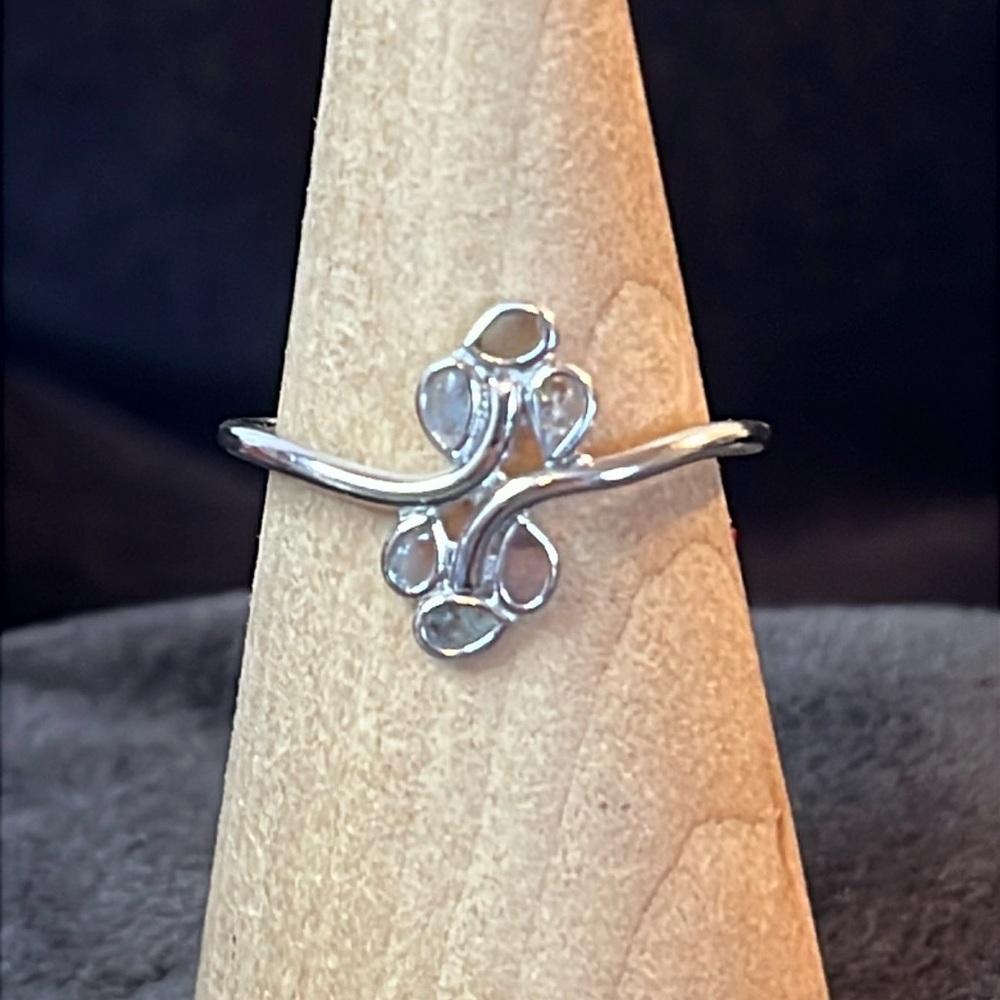NWT POLKI DIAMOND RING IN 925 STERLING SILVER SZ 11